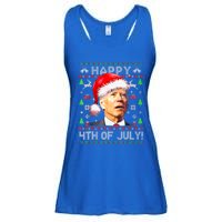 Merry Christmas Funny Joe Biden Happy 4th of July Ugly Xmas Ladies Essential Flowy Tank