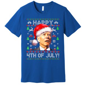 Merry Christmas Funny Joe Biden Happy 4th of July Ugly Xmas Premium T-Shirt