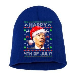 Merry Christmas Funny Joe Biden Happy 4th of July Ugly Xmas Short Acrylic Beanie