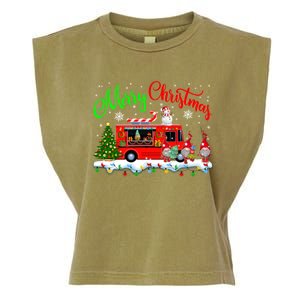 Merry Christmas Funny Christmas Camping Truck Camper Gnome Great Gift Garment-Dyed Women's Muscle Tee