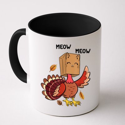 Meow Cat Funny Thanksgiving Turkey Mug