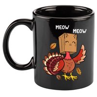 Meow Cat Funny Thanksgiving Turkey 11oz C Handle Ceramic Mug