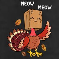 Meow Cat Funny Thanksgiving Turkey Hat