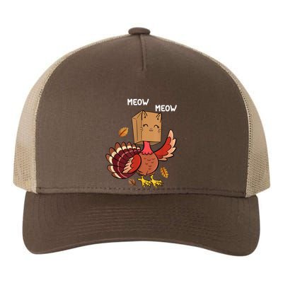 Meow Cat Funny Thanksgiving Turkey Yupoong Adult 5-Panel Trucker Hat