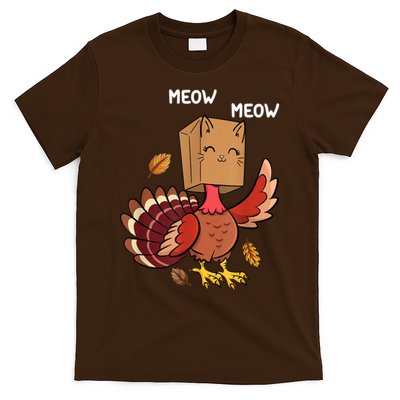 Meow Cat Funny Thanksgiving Turkey T-Shirt