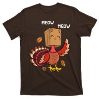 Meow Cat Funny Thanksgiving Turkey T-Shirt