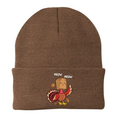 Meow Cat Funny Thanksgiving Turkey Knit Cap Winter Beanie