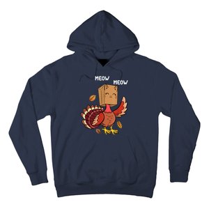 Meow Cat Funny Thanksgiving Turkey Hoodie