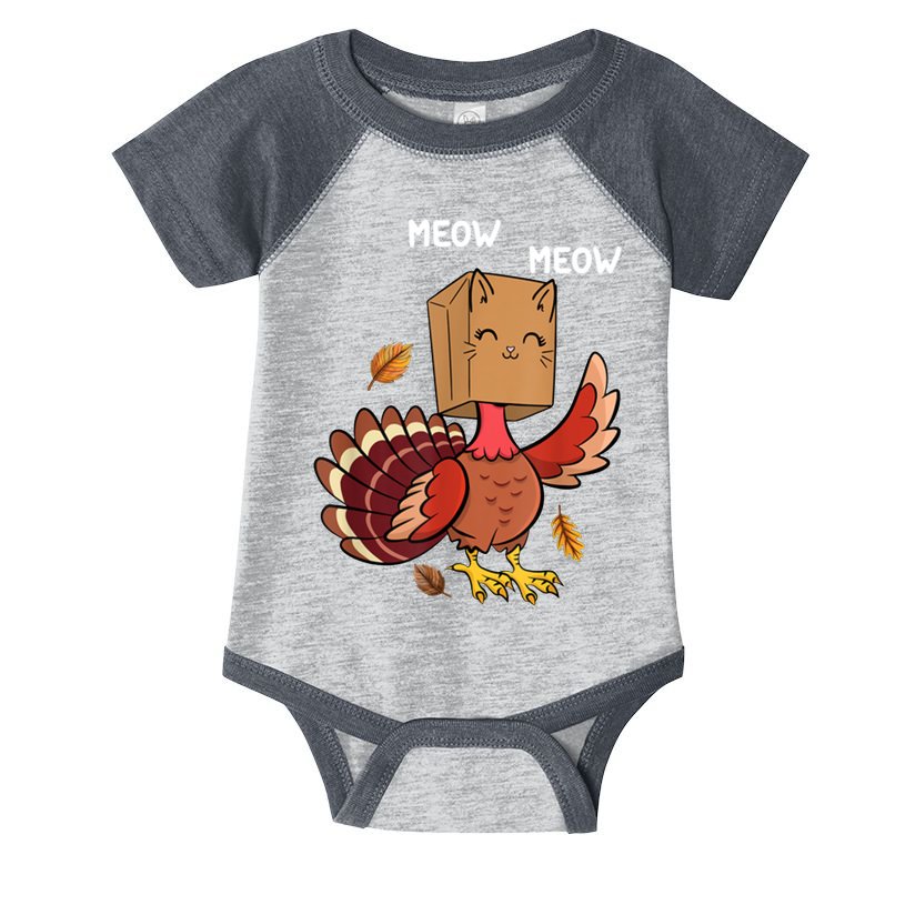 Meow Cat Funny Thanksgiving Turkey Infant Baby Jersey Bodysuit