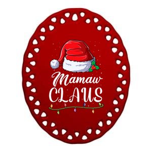 Mamaw Claus Family Matching Santa Christmas Gift Ceramic Oval Ornament