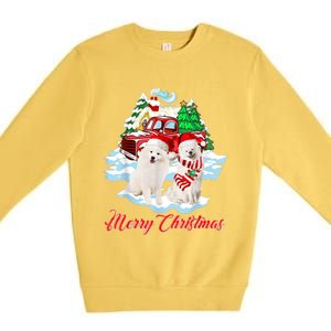 Merry Christmas Funny Santa Samoyed Dog Lover Christmas Premium Crewneck Sweatshirt