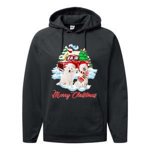 Merry Christmas Funny Santa Samoyed Dog Lover Christmas Performance Fleece Hoodie