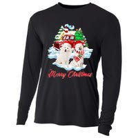 Merry Christmas Funny Santa Samoyed Dog Lover Christmas Cooling Performance Long Sleeve Crew