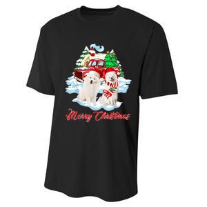 Merry Christmas Funny Santa Samoyed Dog Lover Christmas Performance Sprint T-Shirt