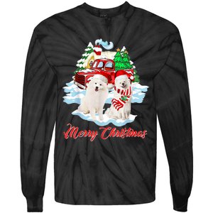 Merry Christmas Funny Santa Samoyed Dog Lover Christmas Tie-Dye Long Sleeve Shirt