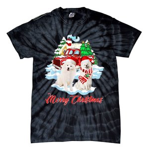 Merry Christmas Funny Santa Samoyed Dog Lover Christmas Tie-Dye T-Shirt