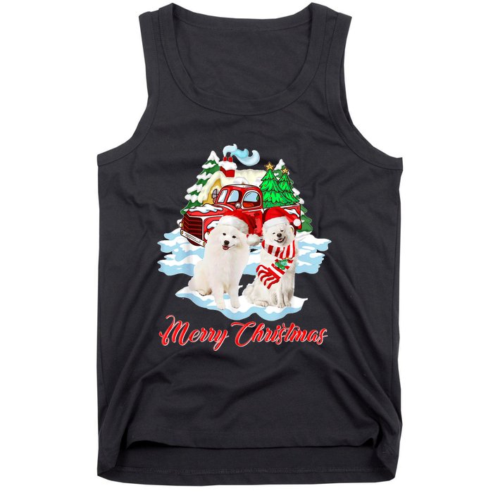 Merry Christmas Funny Santa Samoyed Dog Lover Christmas Tank Top