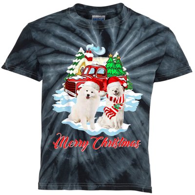 Merry Christmas Funny Santa Samoyed Dog Lover Christmas Kids Tie-Dye T-Shirt