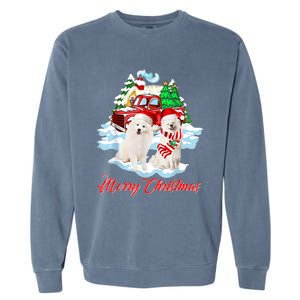 Merry Christmas Funny Santa Samoyed Dog Lover Christmas Garment-Dyed Sweatshirt