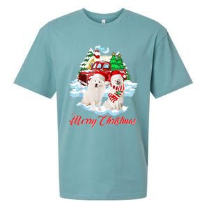 Merry Christmas Funny Santa Samoyed Dog Lover Christmas Sueded Cloud Jersey T-Shirt