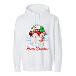 Merry Christmas Funny Santa Samoyed Dog Lover Christmas Garment-Dyed Fleece Hoodie