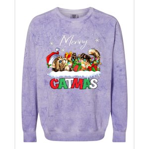 Merry Catmas Funny Cat Dad Cat Mom Christmas Cat Colorblast Crewneck Sweatshirt