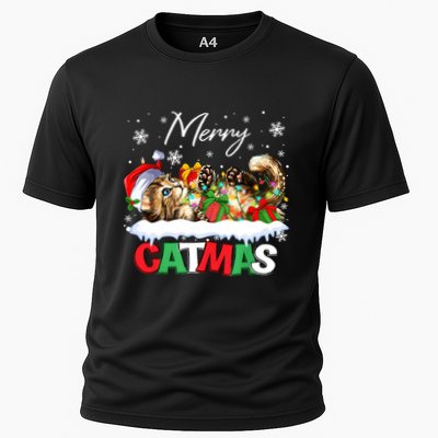 Merry Catmas Funny Cat Dad Cat Mom Christmas Cat Performance Shirt