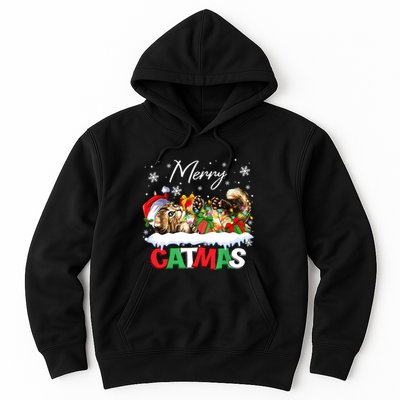 Merry Catmas Funny Cat Dad Cat Mom Christmas Cat Hoodie