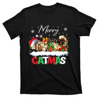 Merry Catmas Funny Cat Dad Cat Mom Christmas Cat T-Shirt