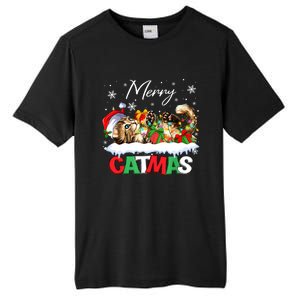 Merry Catmas Funny Cat Dad Cat Mom Christmas Cat Tall Fusion ChromaSoft Performance T-Shirt