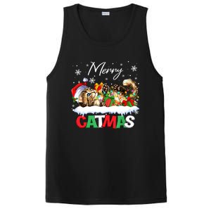 Merry Catmas Funny Cat Dad Cat Mom Christmas Cat PosiCharge Competitor Tank