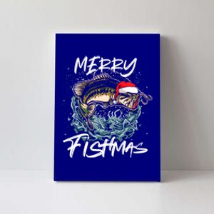 Merry Christmas Fishmas Funny Fishing Fish Gift Canvas