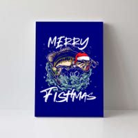 Merry Christmas Fishmas Funny Fishing Fish Gift Canvas