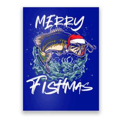 Merry Christmas Fishmas Funny Fishing Fish Gift Poster