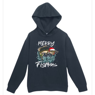 Merry Christmas Fishmas Funny Fishing Fish Gift Urban Pullover Hoodie