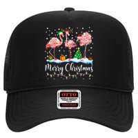 Merry Christmas Flamingo Santa Hat Xmas Pajamas Holiday.Dvjwrnwz High Crown Mesh Back Trucker Hat