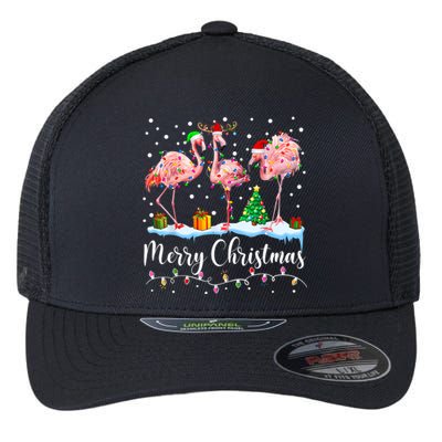 Merry Christmas Flamingo Santa Hat Xmas Pajamas Holiday.Dvjwrnwz Flexfit Unipanel Trucker Cap