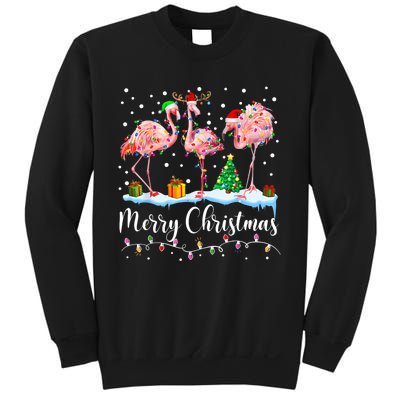 Merry Christmas Flamingo Santa Hat Xmas Pajamas Holiday.Dvjwrnwz Sweatshirt