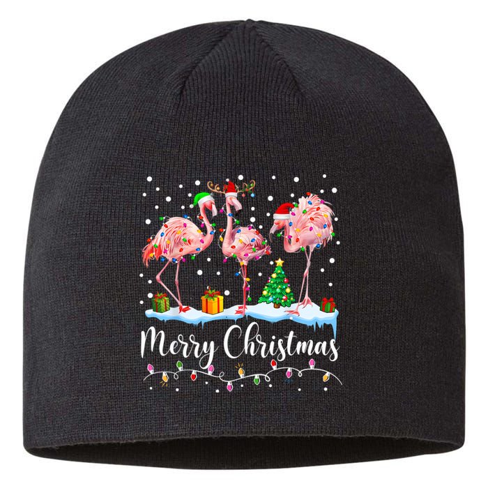 Merry Christmas Flamingo Santa Hat Xmas Pajamas Holiday.Dvjwrnwz Sustainable Beanie