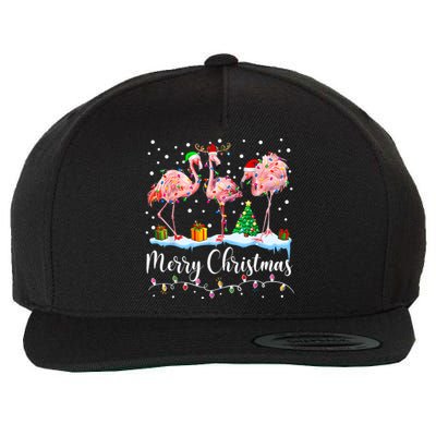 Merry Christmas Flamingo Santa Hat Xmas Pajamas Holiday.Dvjwrnwz Wool Snapback Cap