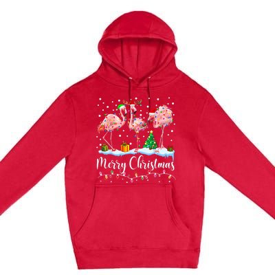 Merry Christmas Flamingo Santa Hat Xmas Pajamas Holiday.Dvjwrnwz Premium Pullover Hoodie