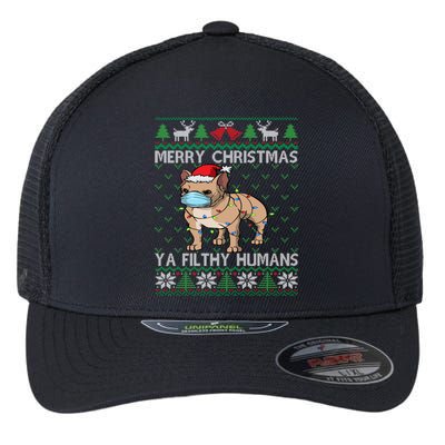 Merry Christmas Frenchie Dog Ugly Christmas French Bulldog Gift Flexfit Unipanel Trucker Cap