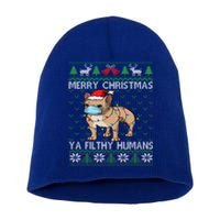 Merry Christmas Frenchie Dog Ugly Christmas French Bulldog Gift Short Acrylic Beanie