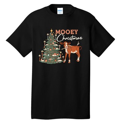 Mooey Christmas Farmer Western Tall T-Shirt