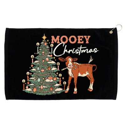 Mooey Christmas Farmer Western Grommeted Golf Towel