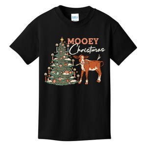 Mooey Christmas Farmer Western Kids T-Shirt