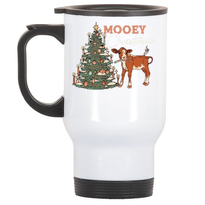 Mooey Christmas Farmer Western Stainless Steel Travel Mug