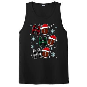 Merry Christmas Football Player Ball Ho Ho Ho Plaid Xmas Gift PosiCharge Competitor Tank