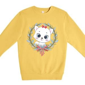 Merry Catmas Funny Cat Christmas Premium Crewneck Sweatshirt