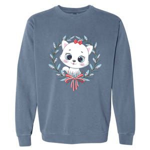 Merry Catmas Funny Cat Christmas Garment-Dyed Sweatshirt